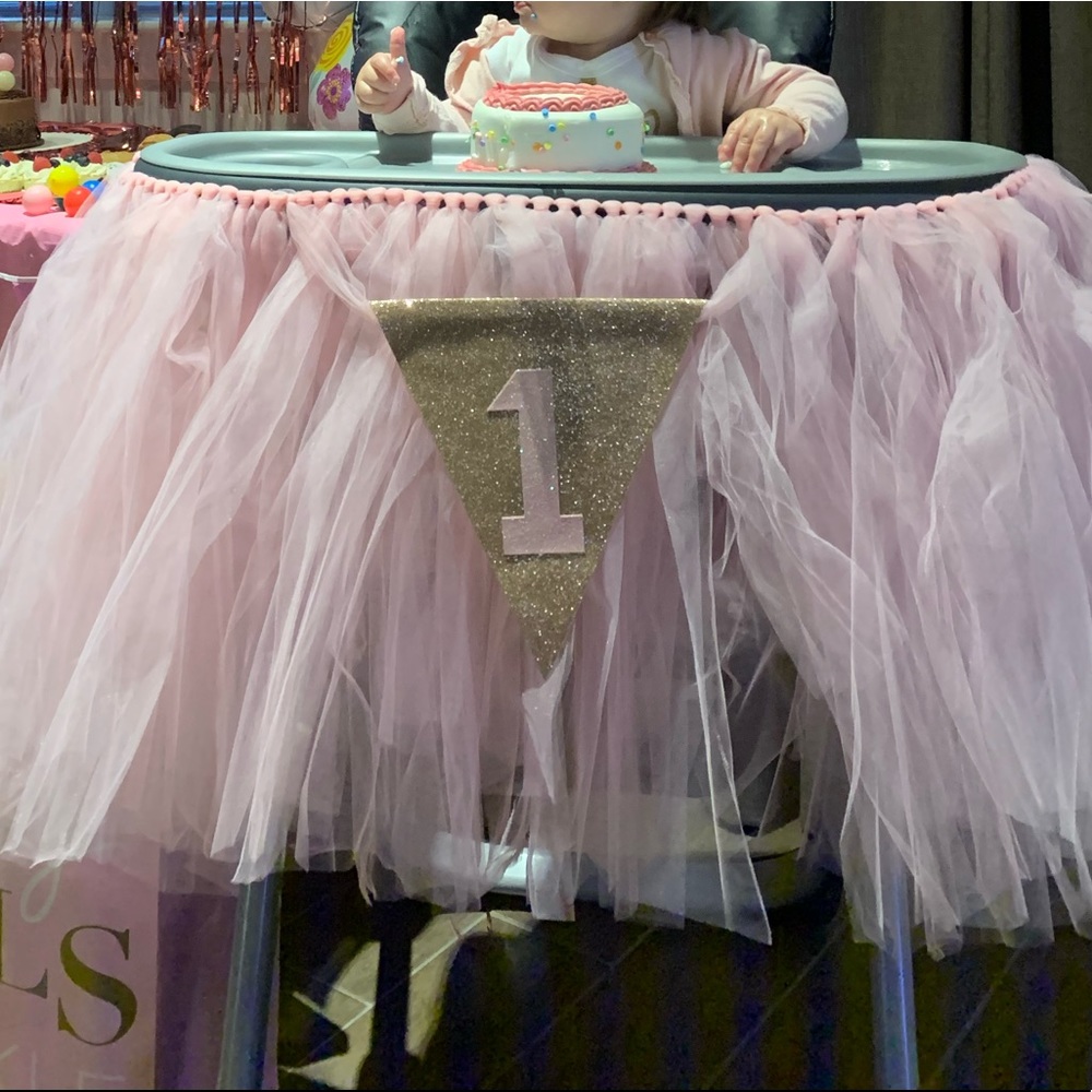 One Year Old Birthday Tutu for Highchair ❤️